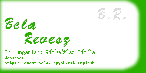 bela revesz business card